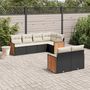 Voir la diapositive 1 : VIDAXL Salon de jardin 7 pcs avec coussins noir resine tressee
