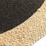 Voir la diapositive 2 : Paris Prix Tapis Déco Rond en Jute  Mario  90cm Noir & Or