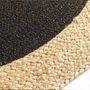 Voir la diapositive 2 : Paris Prix Tapis Déco Rond en Jute  Mario  90cm Noir & Or