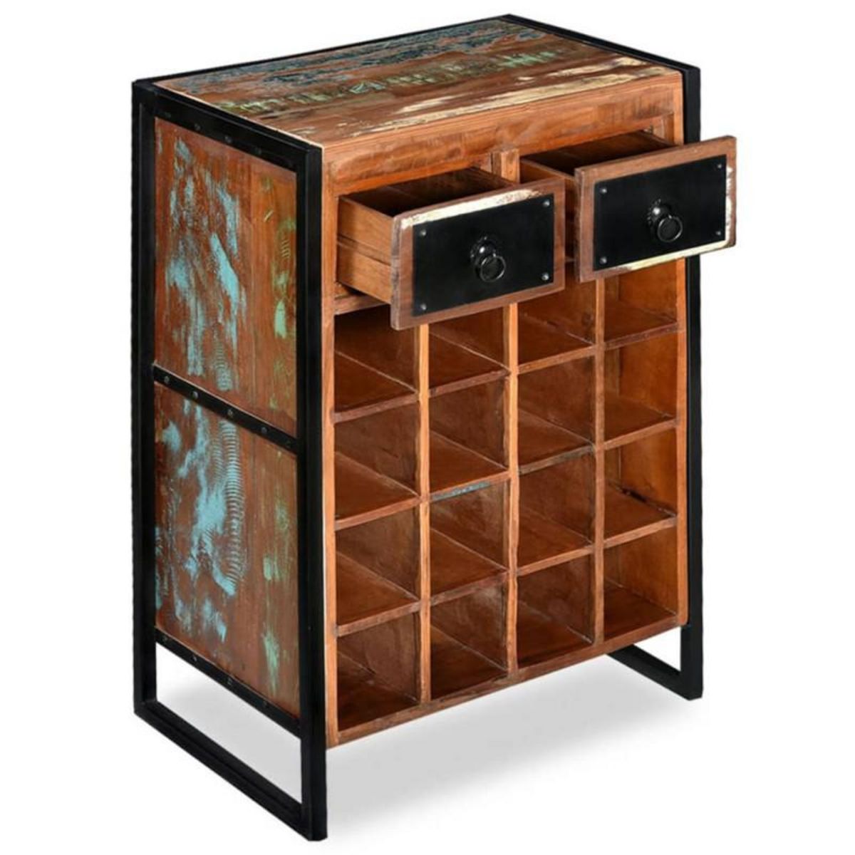 VIDAXL Casier à bouteilles 16 bouteilles Bois massif de récupération