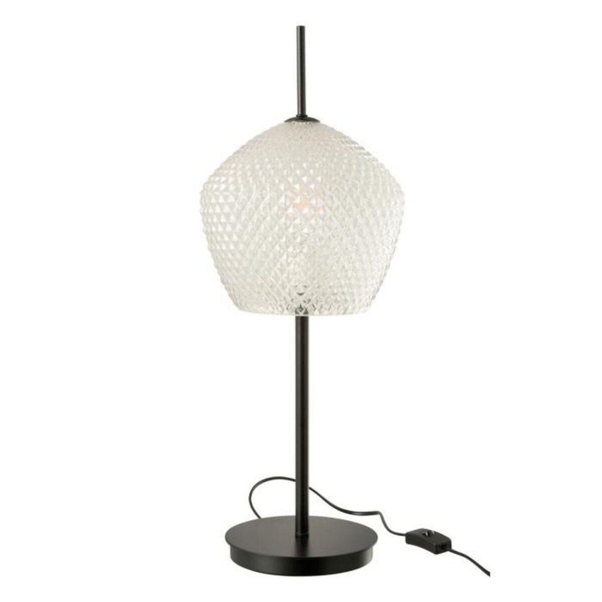 Paris Prix Lampe à Poser en Verre Design  Jenna  60cm Blanc