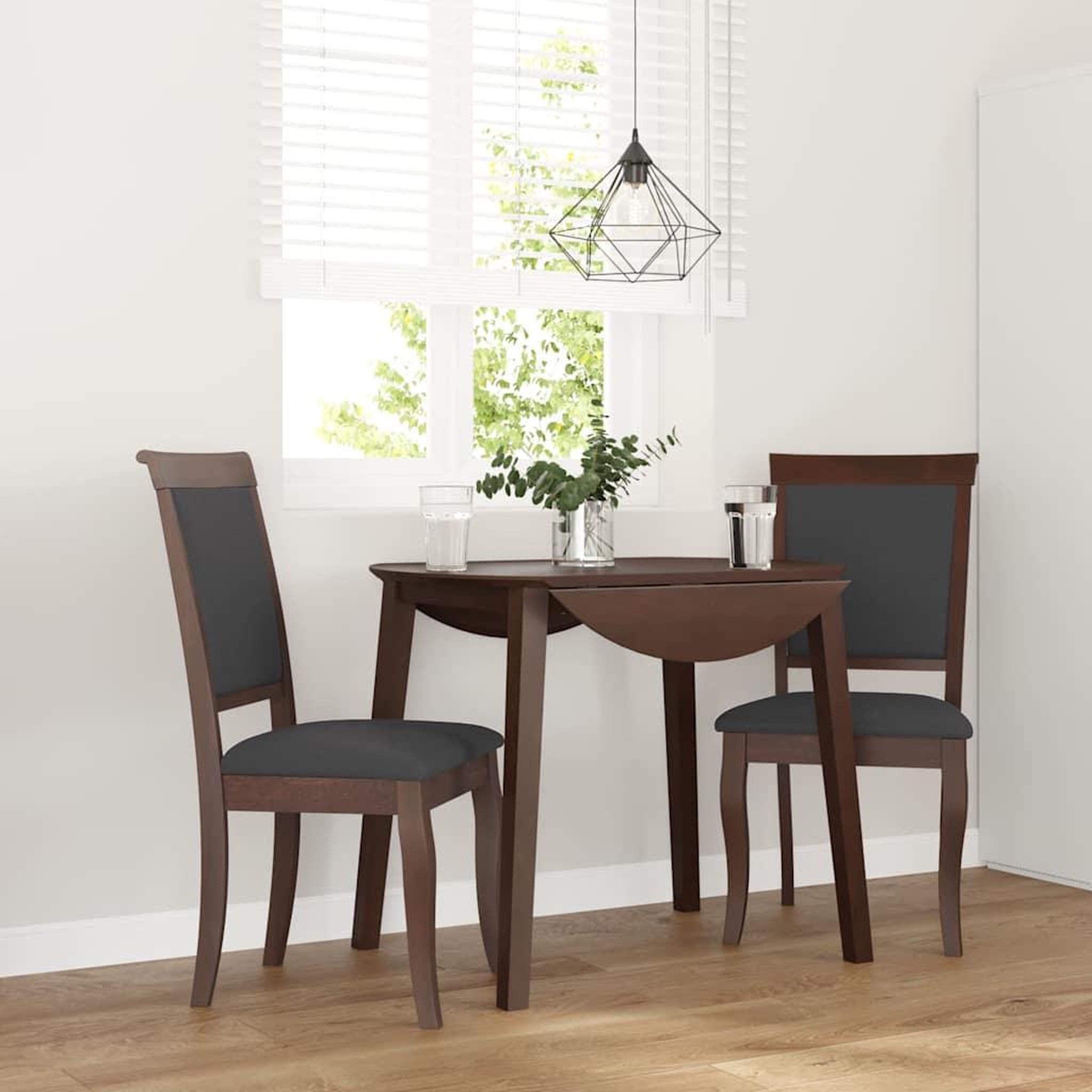 VIDAXL Chaises a manger coussins 2 pcs marron bois massif caoutchouc