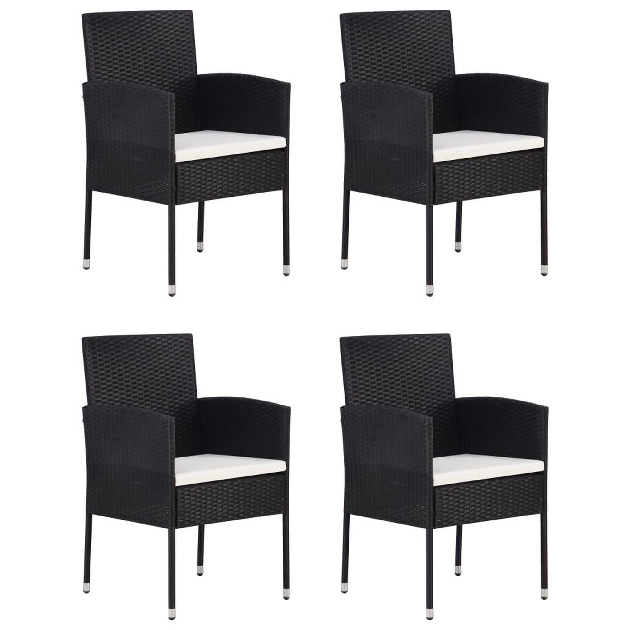 Voir la diapositive 2 : VIDAXL Ensemble a manger de jardin 5 pcs Noir