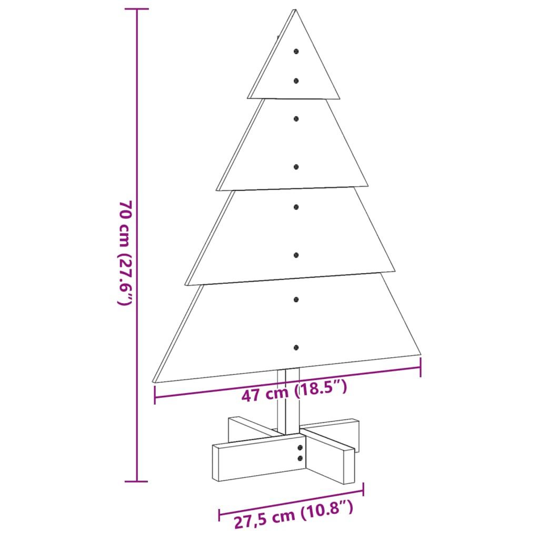 Voir la diapositive 6 : VIDAXL Arbre de Noël en bois pour decoration 70 cm bois massif