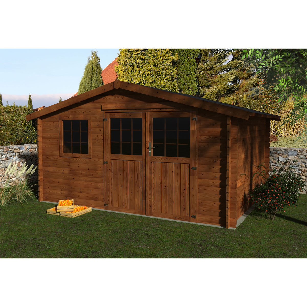 DECOR ET JARDIN Abri de jardin bois  - Autoclavé  - 10,10m² - VALERIAN