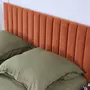 HOMIFAB Tête de lit matelassée en velours rouille 140 cm - Eliot