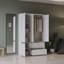 Voir la diapositive 2 : Demeyere Armoire de chambre - CLYDE - Chene Kronberg / Blanc - 4 portes - 138,2 x 50 x 220,5 cm