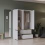 Voir la diapositive 2 : Demeyere Armoire de chambre - CLYDE - Chene Kronberg / Blanc - 4 portes - 138,2 x 50 x 220,5 cm