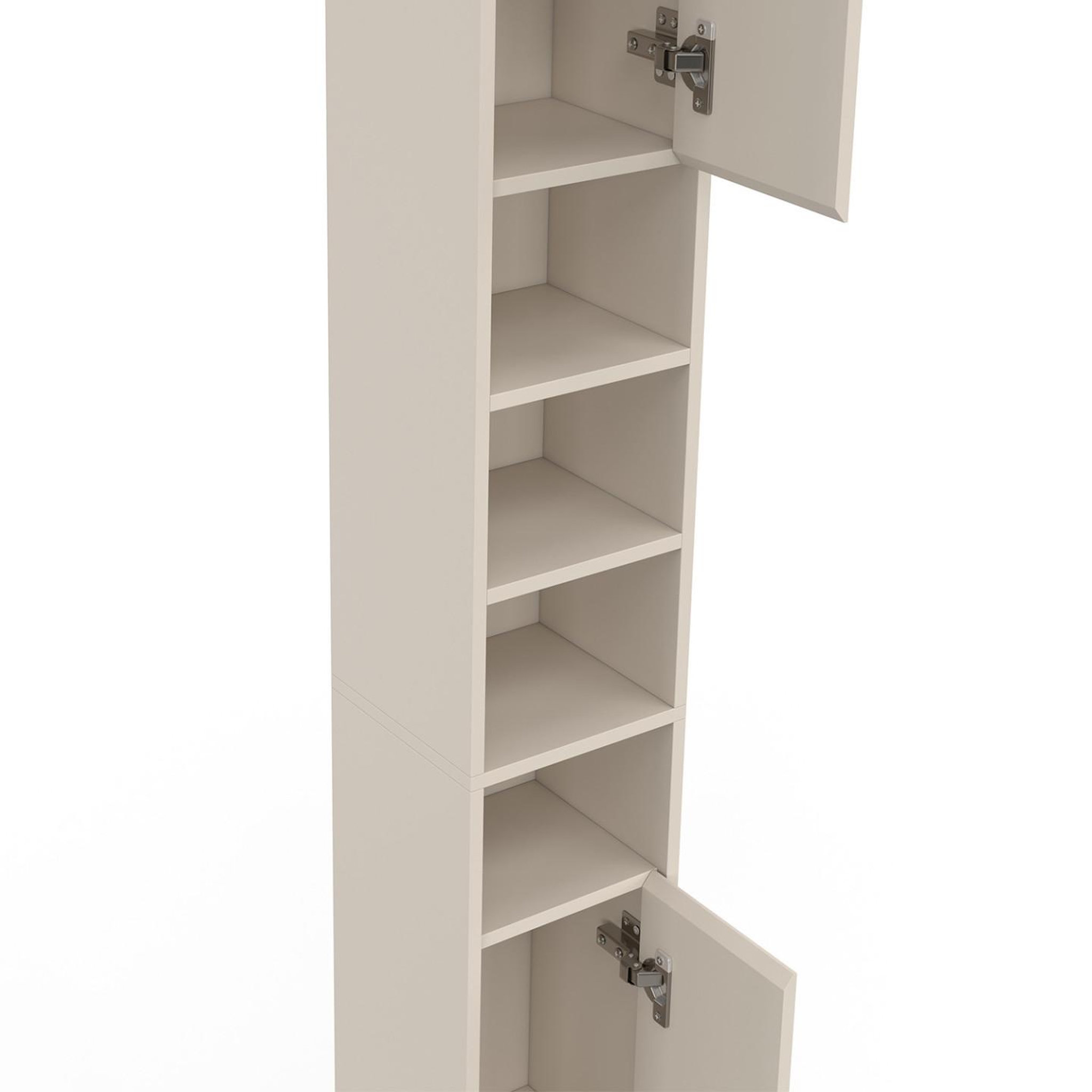 Voir la diapositive 6 : ID MARKET Meuble colonne salle de bain tomi 2 portes 4 niches beige