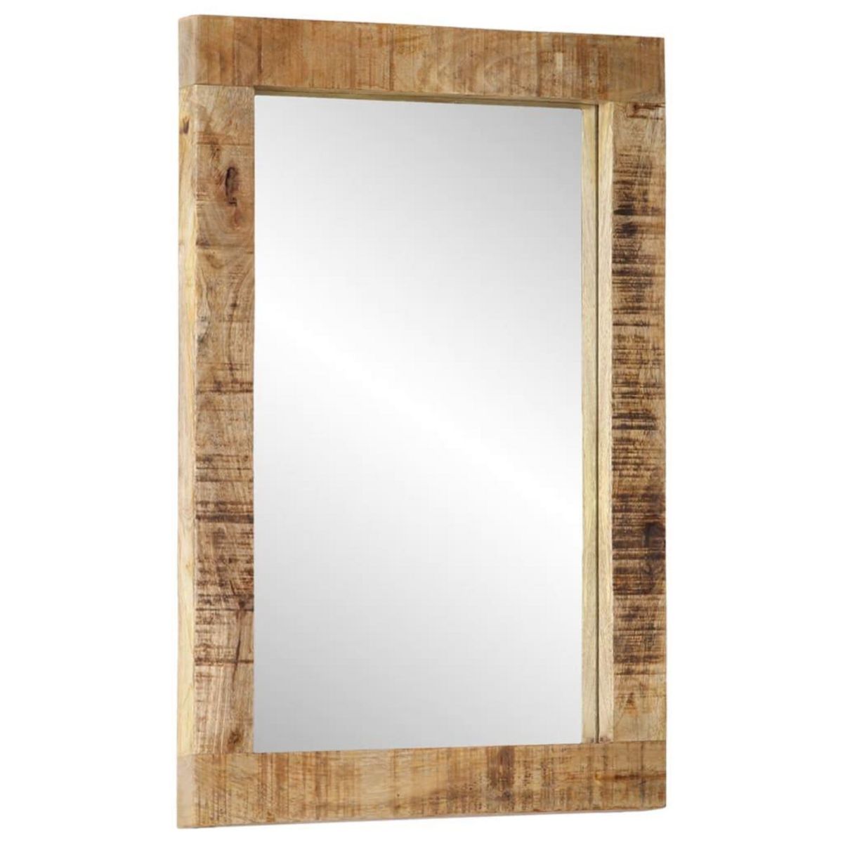 VIDAXL Miroir 70x50 cm bois de manguier massif et verre