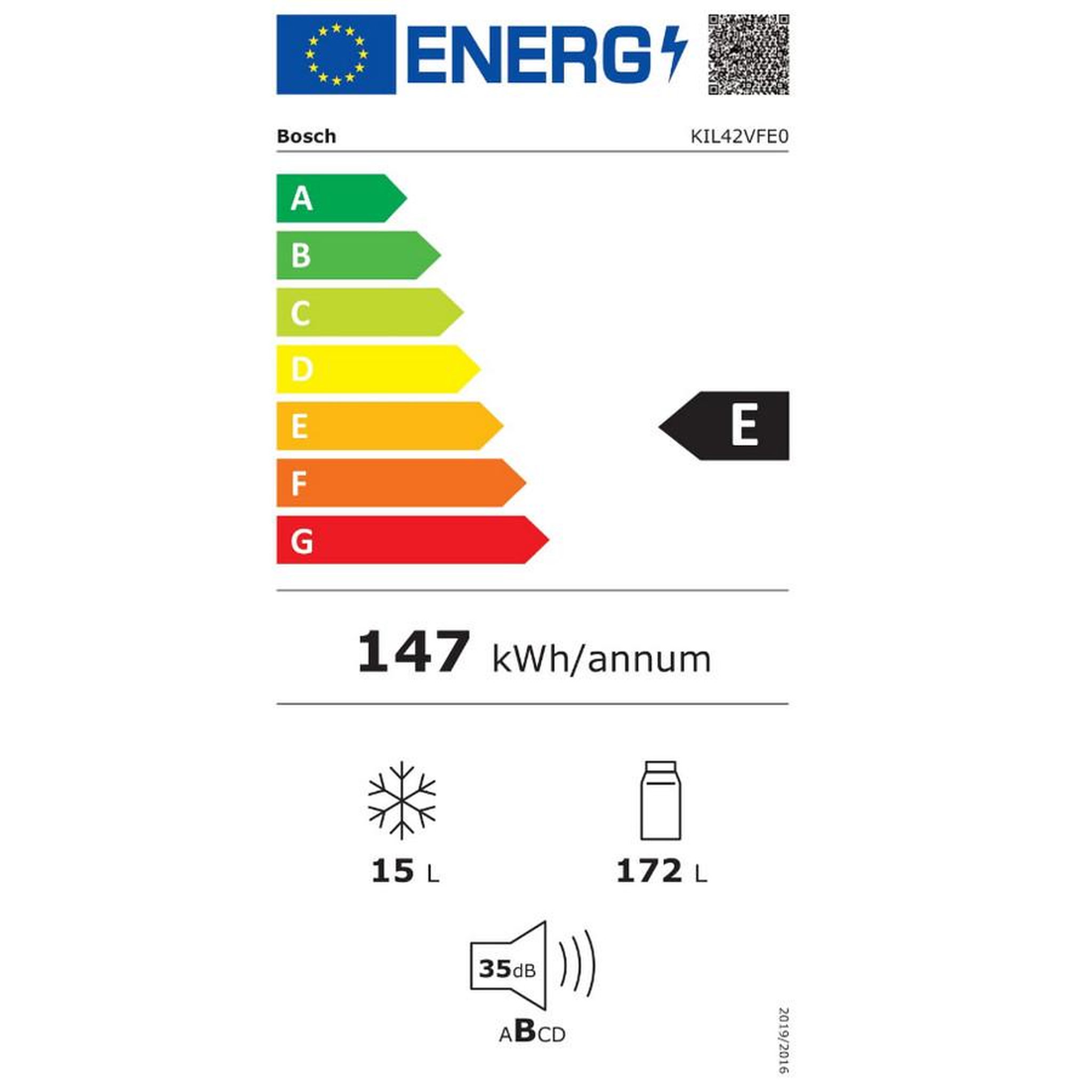 Voir la diapositive 2 : BOSCH Réfrigérateur 1 porte intégrable à pantographe 187l - kil42vfe0