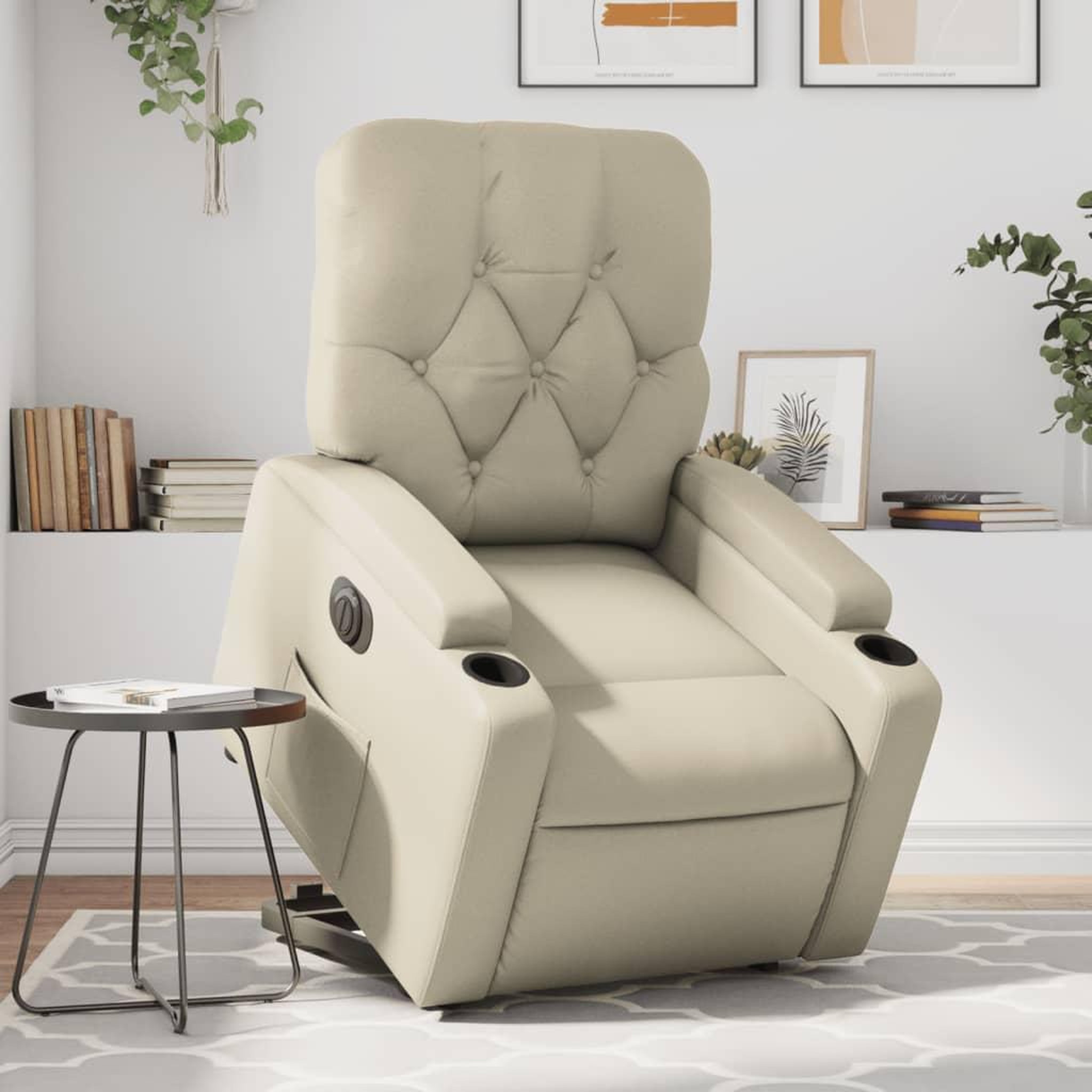 VIDAXL Fauteuil inclinable electrique creme similicuir