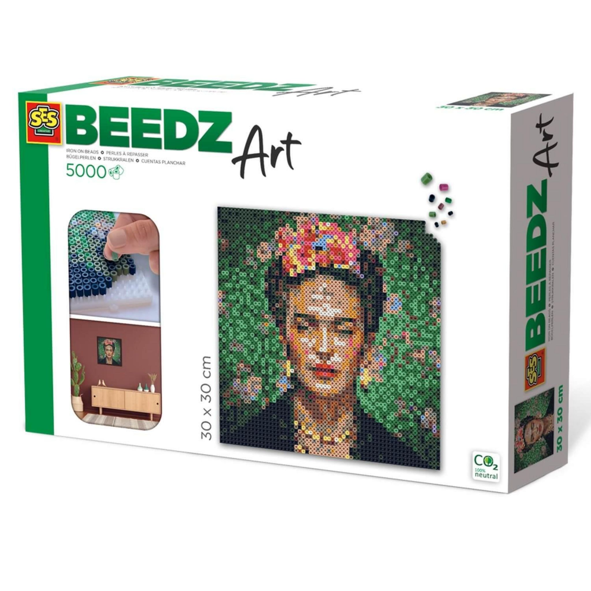 SES Creative- Green Beedz-Kit de Perles à Repasser Animaux de la forêt