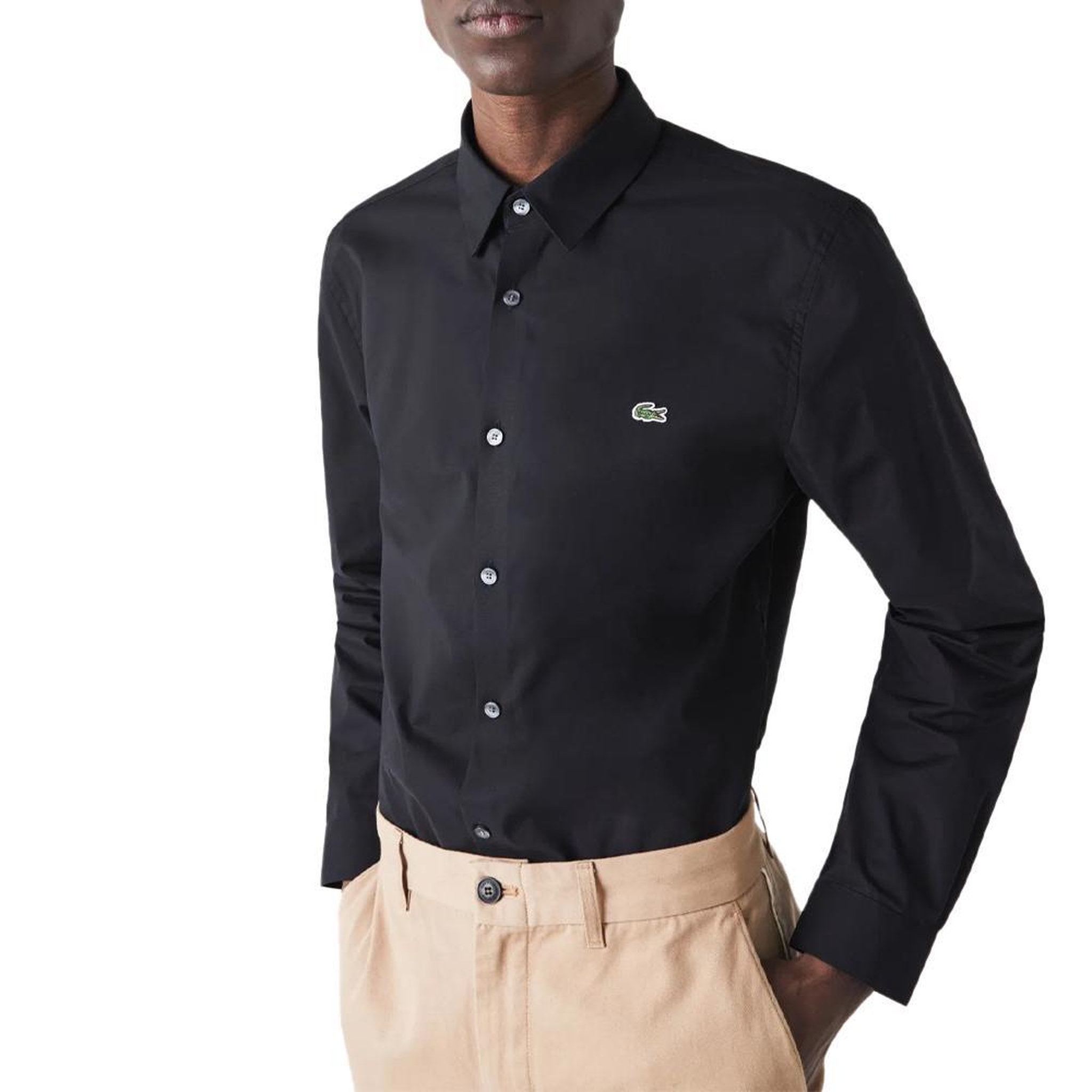 Lacoste Chemise Manches Longues Noires Homme Lacoste CH2668. Coloris disponibles : Bleu