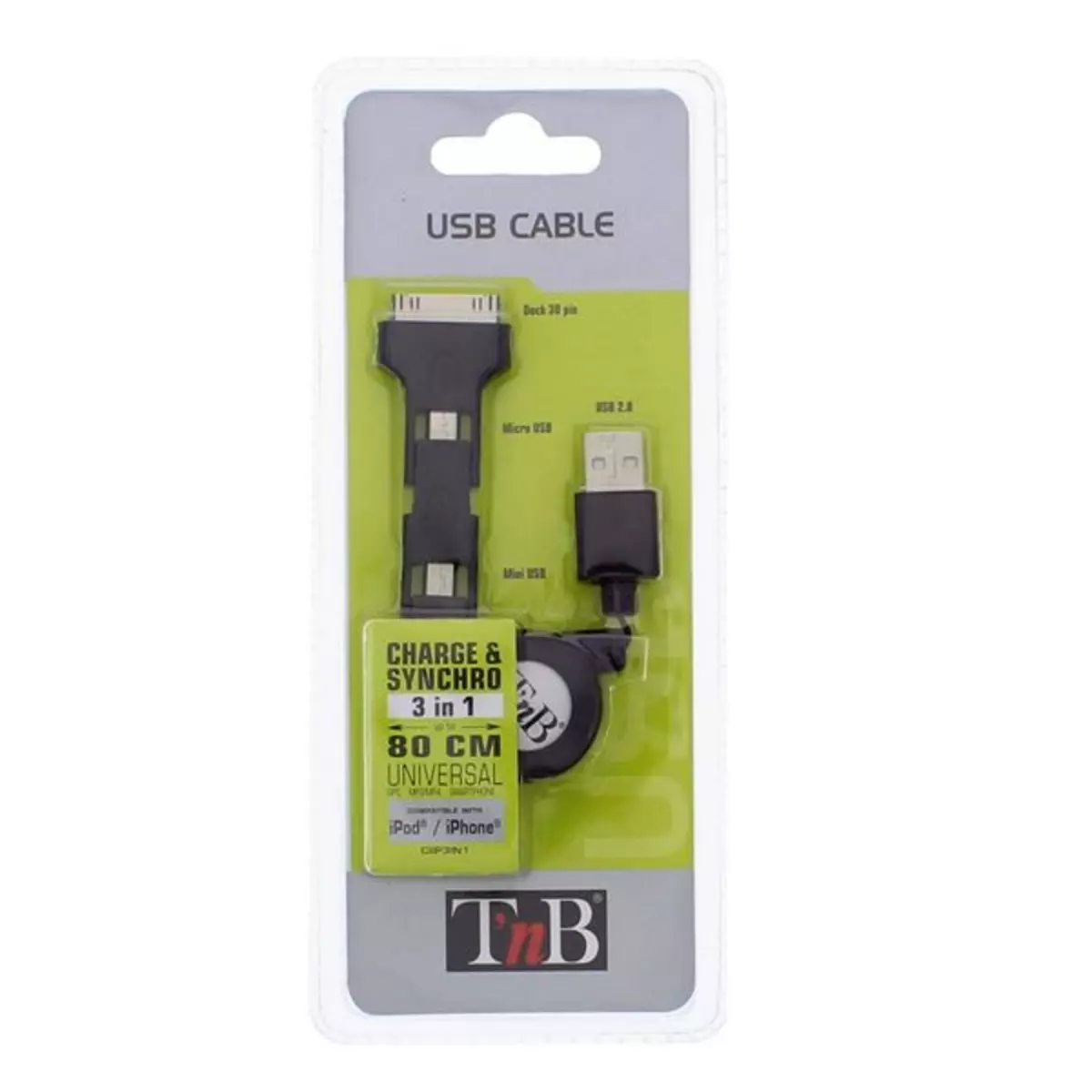 TnB Câble USB rétractable 3 en 1