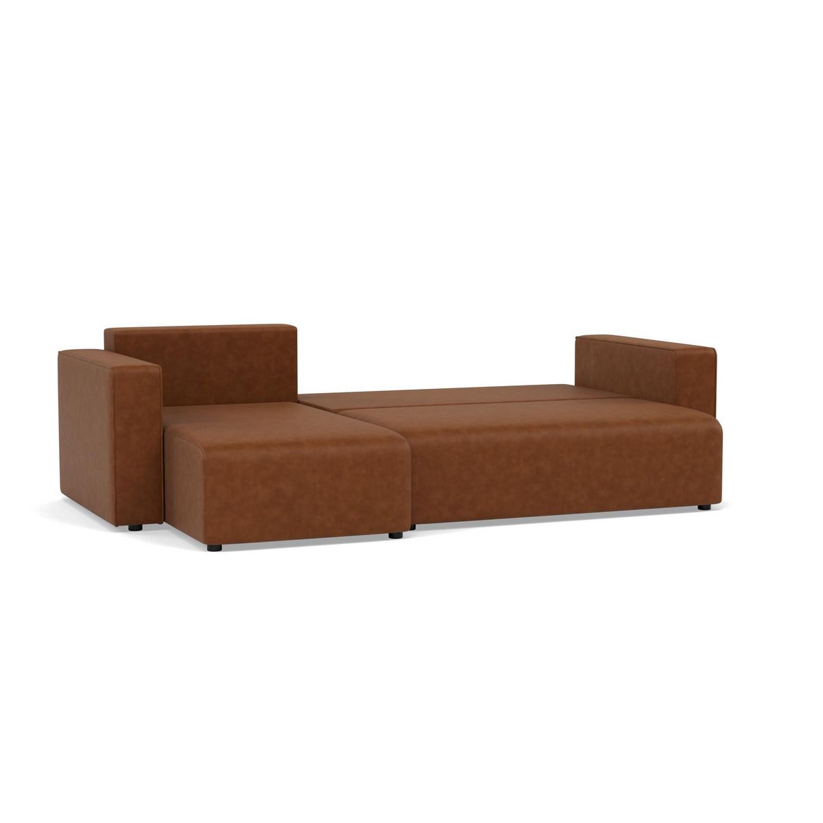 BEST MOBILIER Topaze - canapé d'angle réversible 4 places convertible avec coffre en simili