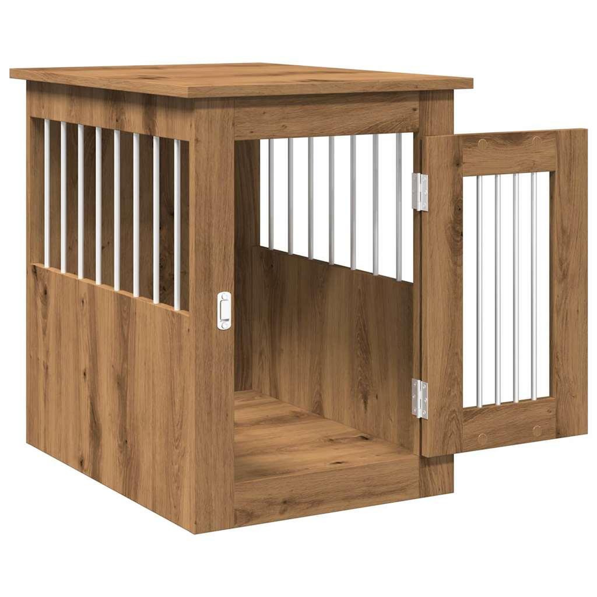 Voir la diapositive 5 : VIDAXL Meuble de cage pour chiens chene artisanal 45x62x59 cm