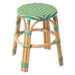 Paris Prix Tabouret en Rotin  Geo  46cm Jaune & Bleu