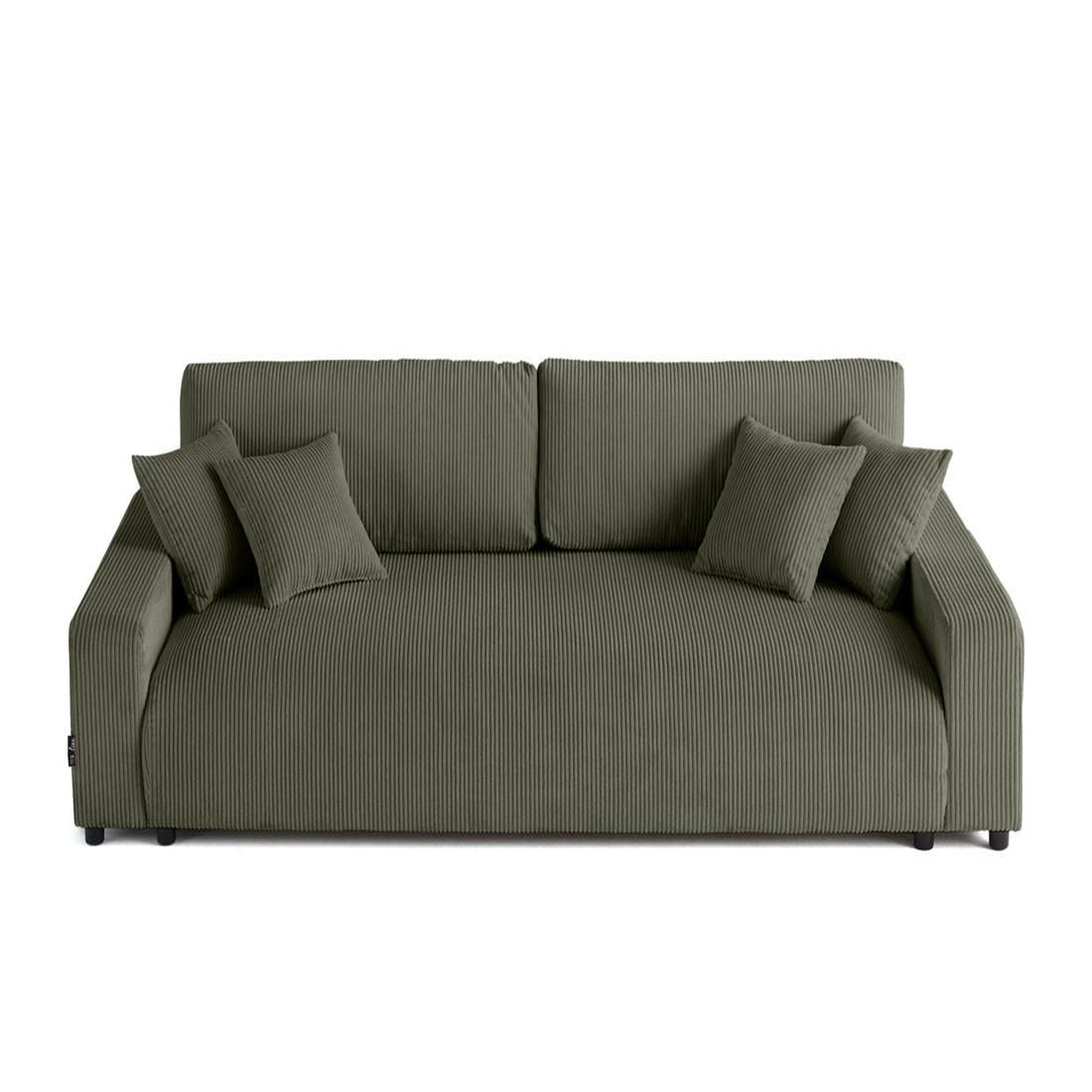 Voir la diapositive 1 : LISA DESIGN Pivoine - canapé droit 3 places - convertible avec coffre - en velours côtelé