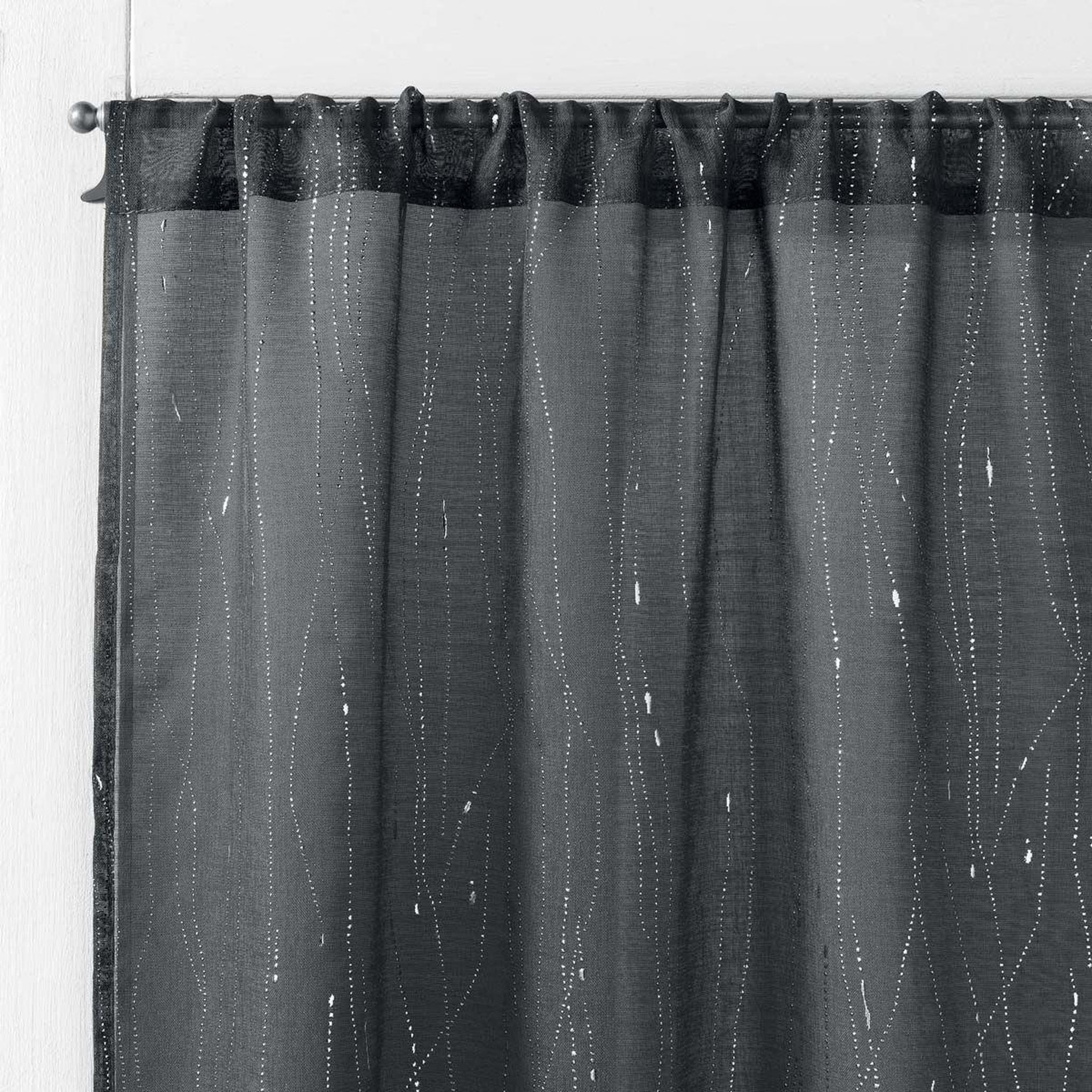 Voir la diapositive 2 : Douceur d'Intérieur Paire de voilages  filiane  70x200cm anthracite