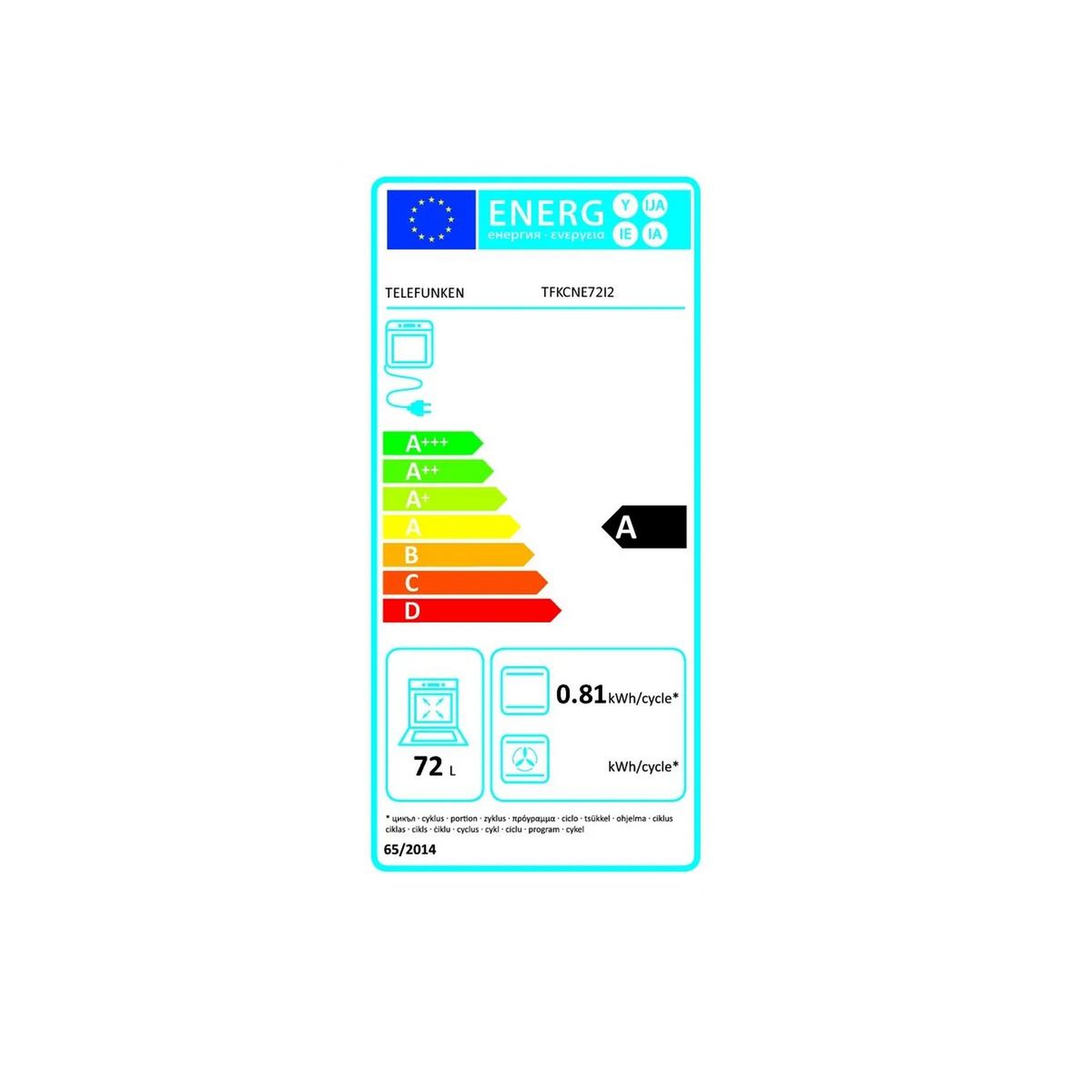 Voir la diapositive 2 : TELEFUNKEN Four intégrable 72l 60cm inox - tfkcne72i2