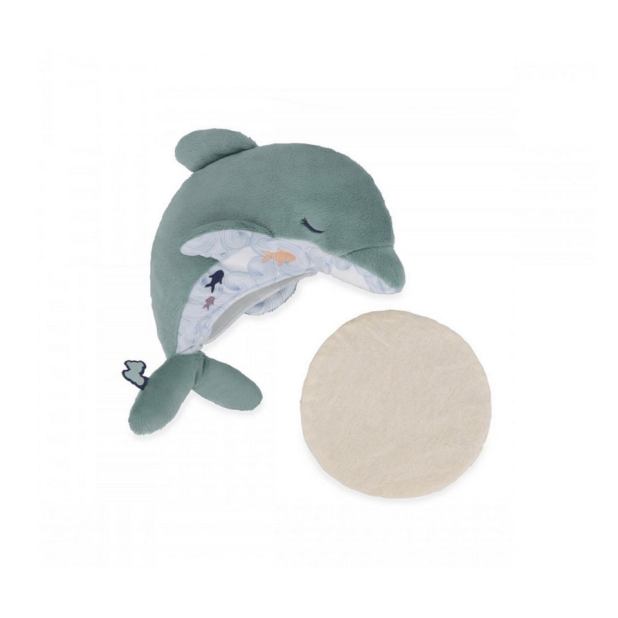 Voir la diapositive 2 : Kaloo Peluche bien etre Dauphin 24cm - Bouillote