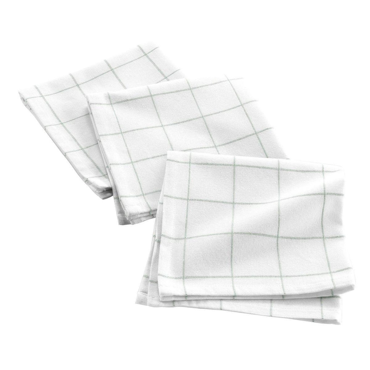 Paris Prix Lot de 3 Serviettes de Table  Axel  40x40cm Vert Sauge