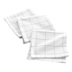 Paris Prix Lot de 3 Serviettes de Table  Axel  40x40cm Vert Sauge
