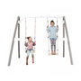 Voir la diapositive 3 : Axi House AXI Portique double 2 balancoires en bois Gris Blanc 160x254x207cm