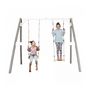 Voir la diapositive 3 : Axi House AXI Portique double 2 balancoires en bois Gris Blanc 160x254x207cm