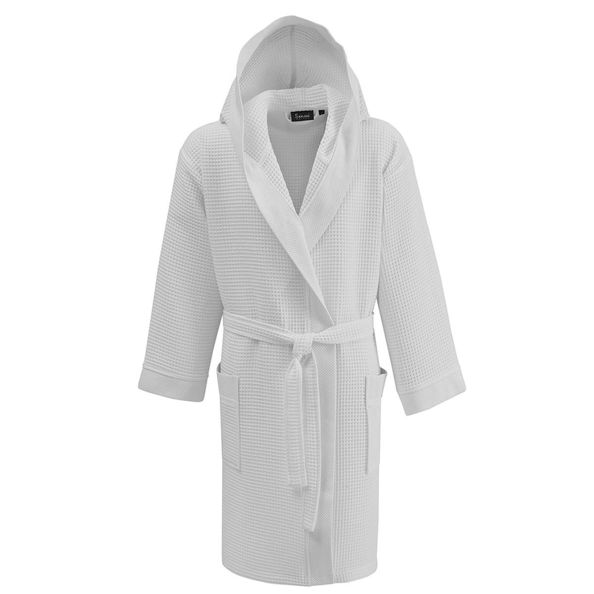 Sensei Maison Peignoir mi-long nid d'abeille SPA CAPUCHE