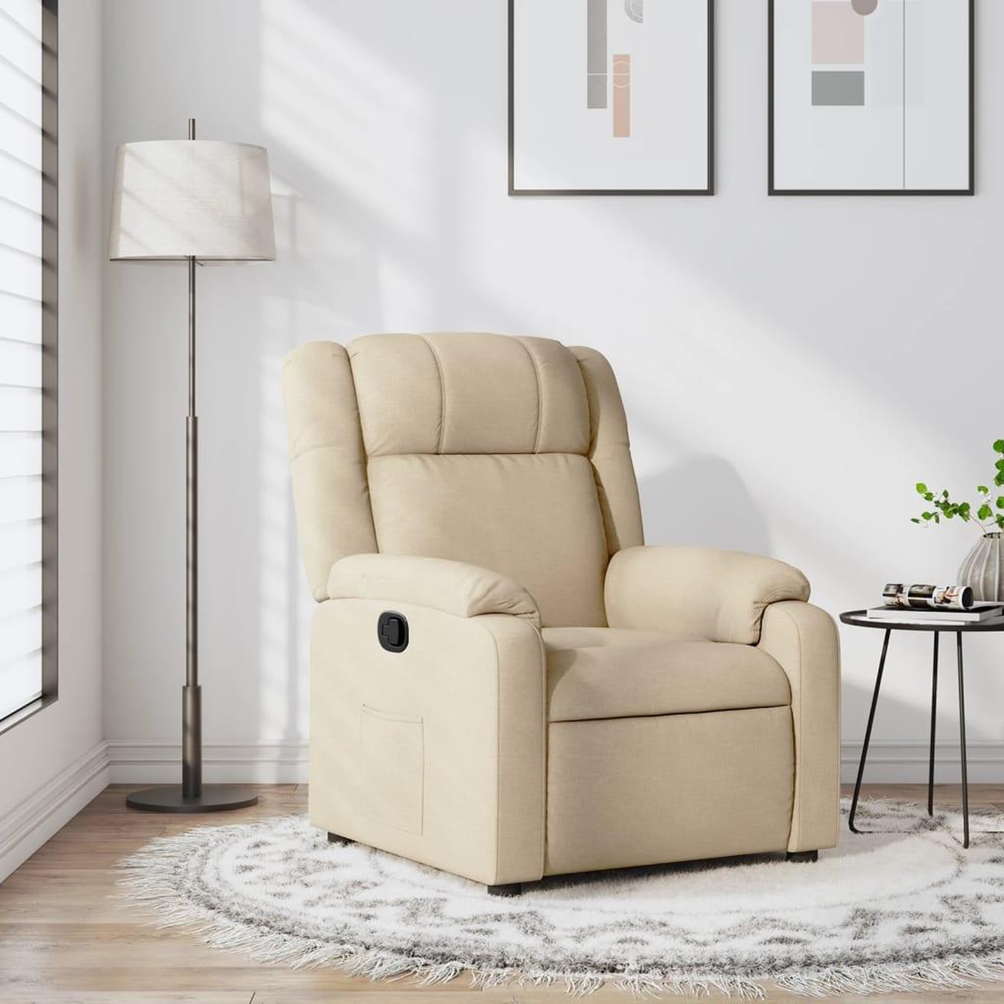 VIDAXL Fauteuil inclinable Creme Tissu