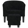 Voir la diapositive 3 : VIDAXL Fauteuil avec repose-pied noir velours
