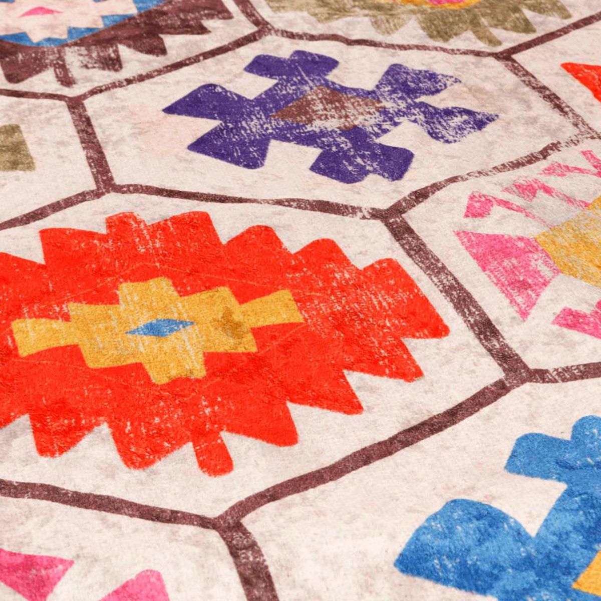 VIDAXL Tapis lavable multicolore Ø 120 cm antiderapant