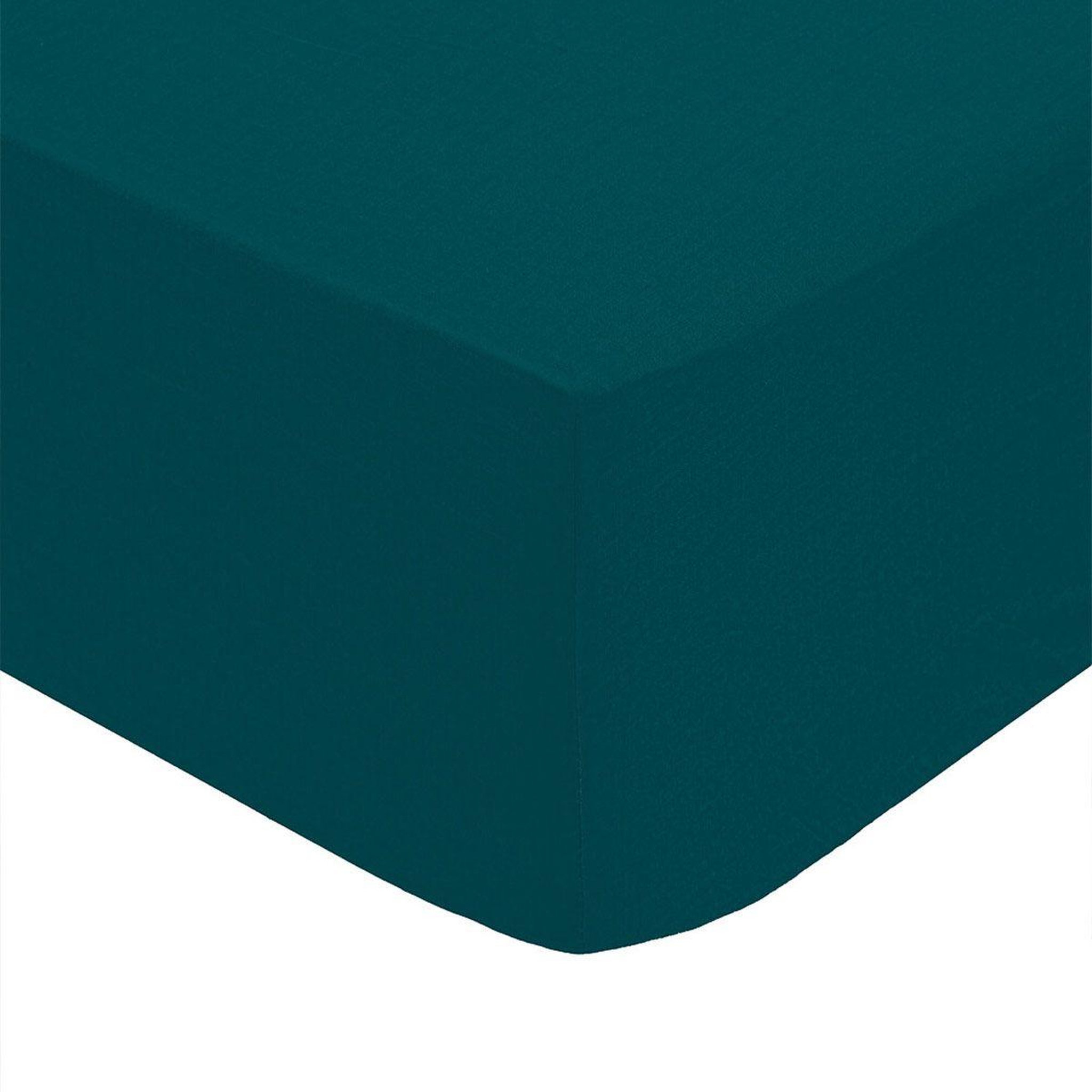 Voir la diapositive 2 : ATMOSPHERA Drap housse 2 personnes  percale  160x200cm bleu egéen