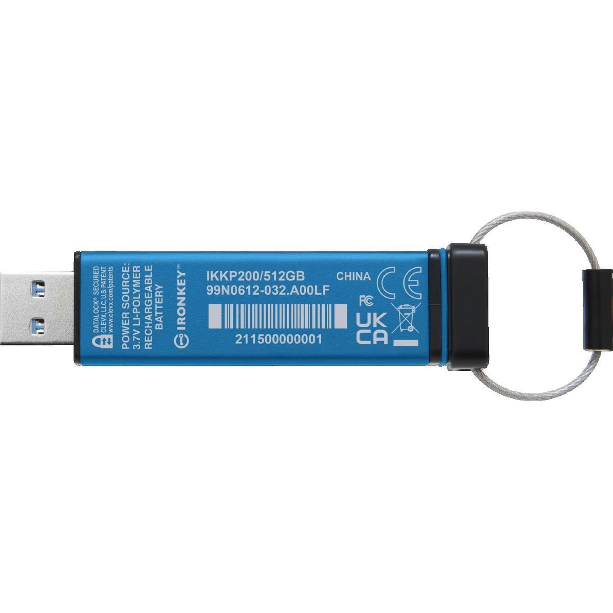 Voir la diapositive 2 : Kingston Clé USB Kingston IronKey Keypad 200 512 Go sécurisé
