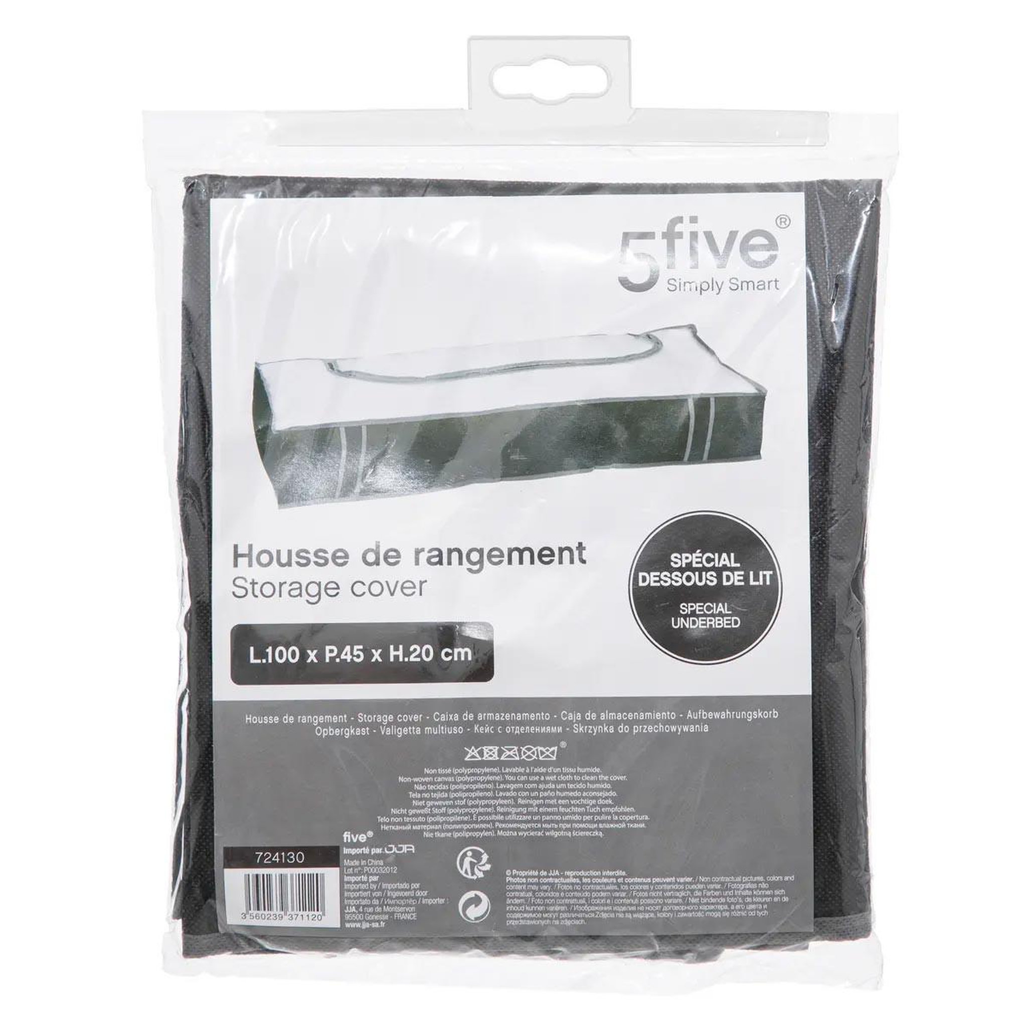 Voir la diapositive 2 : B BASIC & CO Housse de rangement lit pliable  order  100cm noir