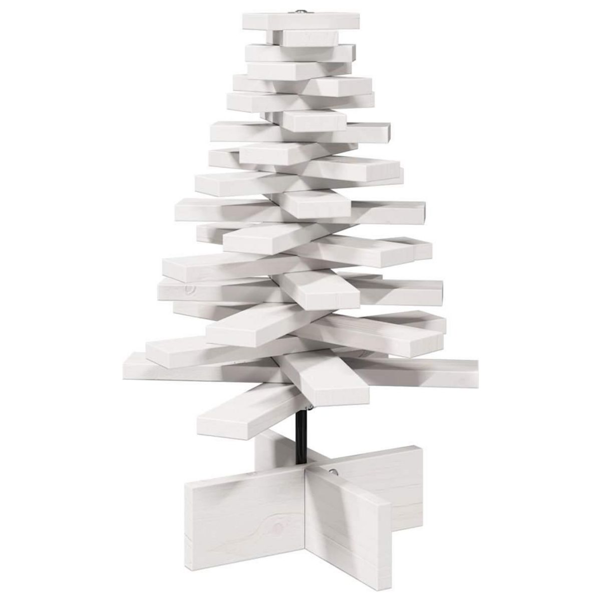 VIDAXL Arbre de Noël en bois pour decoration blanc 60 cm pin massif