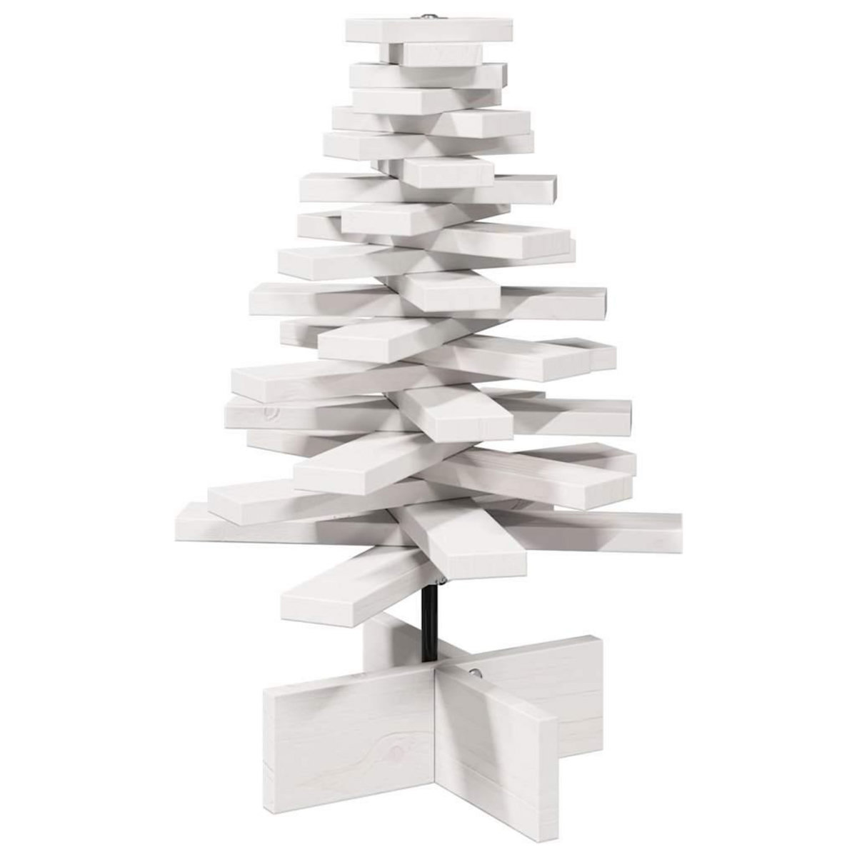 VIDAXL Arbre de Noël en bois pour decoration blanc 60 cm pin massif