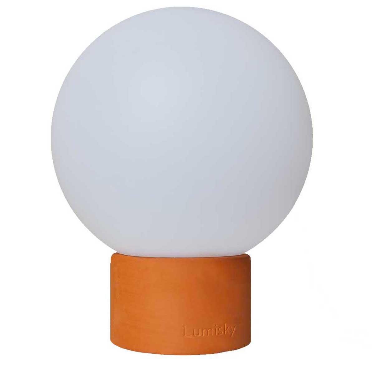 Lumisky Lampe de table touch effet beton orange LED TERRA Orange Terre cuite h25cm