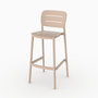 Voir la diapositive 6 : MAISON PAVANE Lot de 2 chaises de bar de jardin 75 cm en plastique beige-Lola