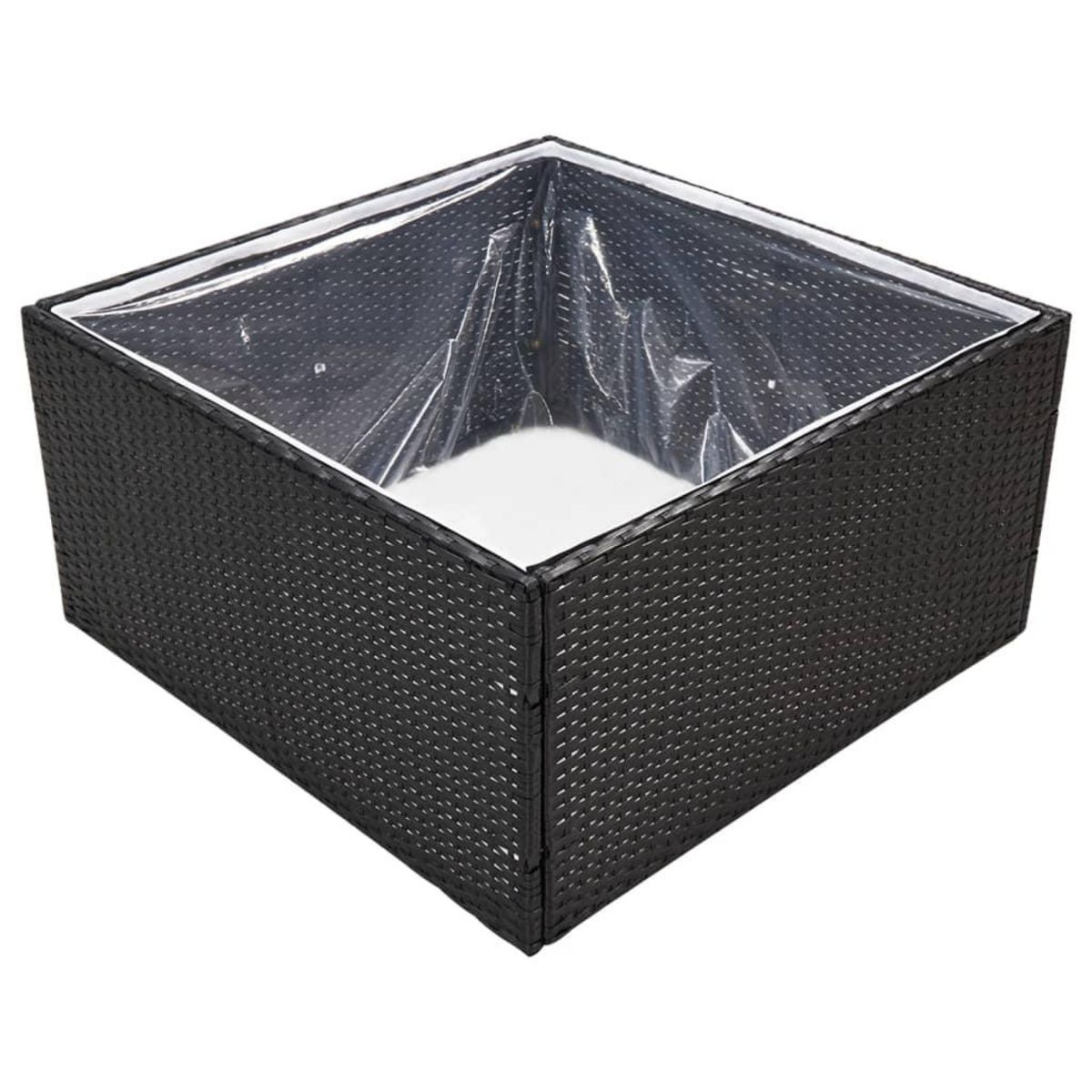 VIDAXL Jardiniere Noir 80x80x40 cm Resine tressee