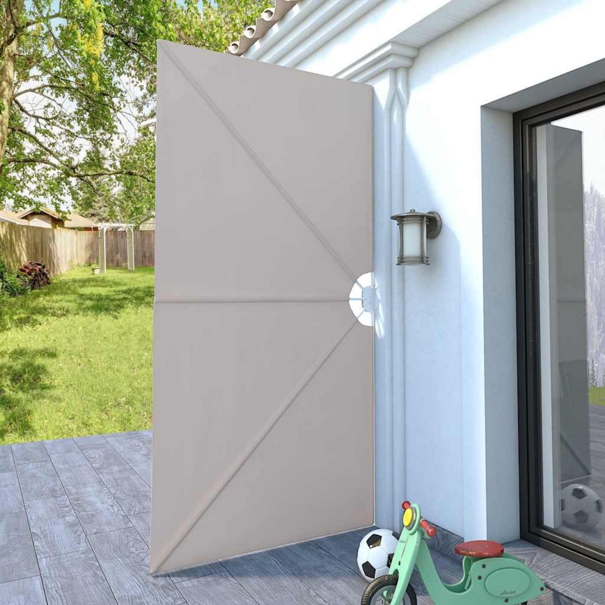 VIDAXL Auvent lateral pliable de terrasse Creme 300 x 150 cm