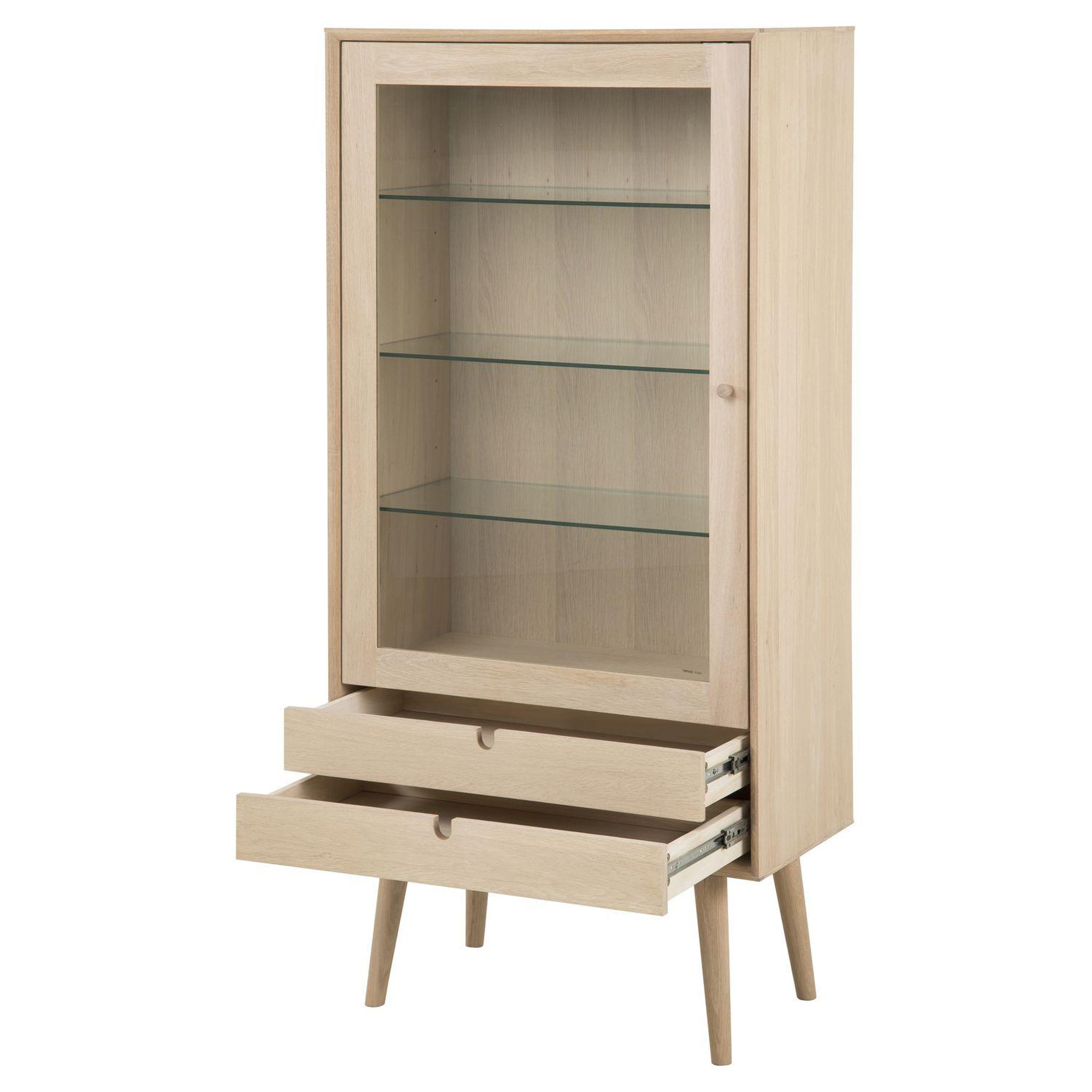 Voir la diapositive 3 : TOILINUX Vitrine en panneau de particules avec tiroirs et étagères - beige