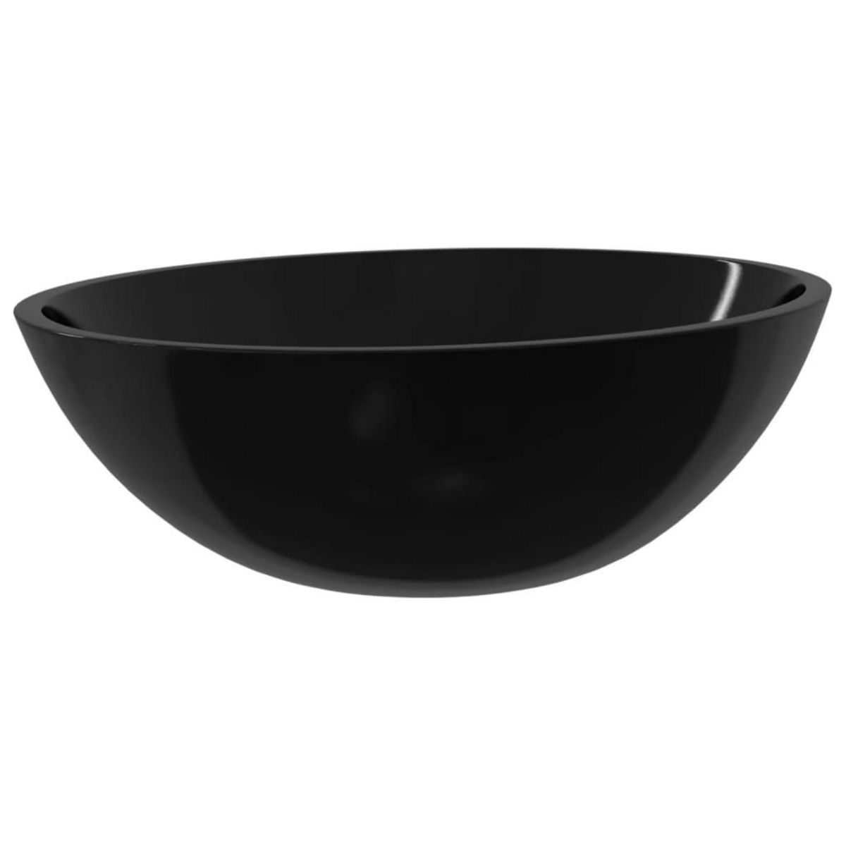 VIDAXL Lavabo Verre 50x37x14 cm Noir
