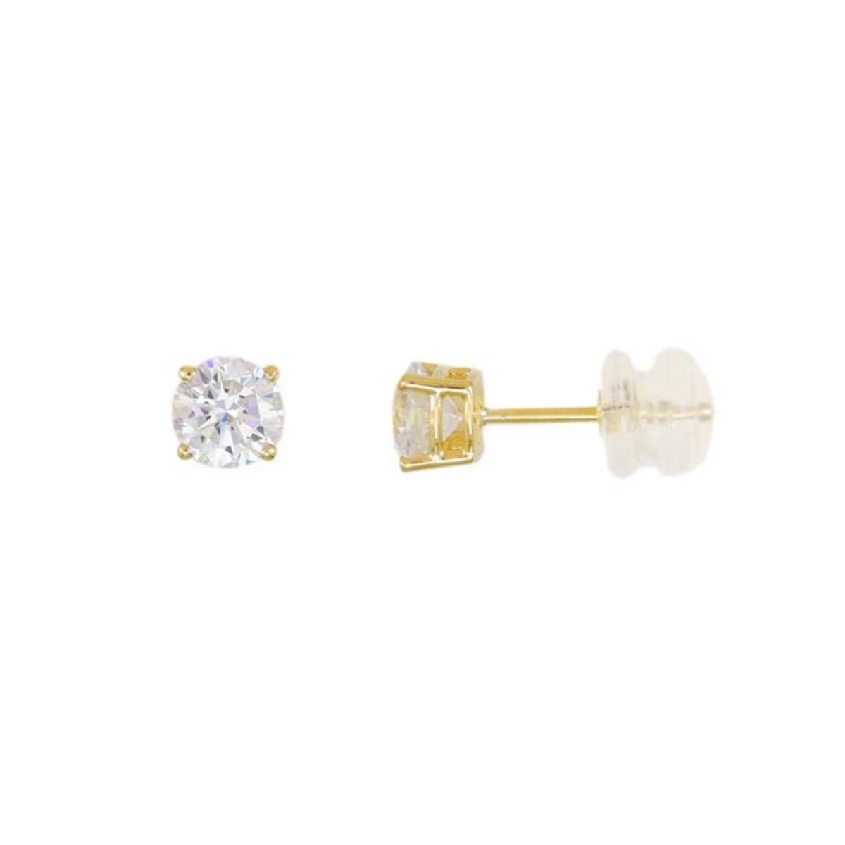 L'ATELIER D'AZUR Boucles d'Oreilles Or Jaune et Zirconiums Rond