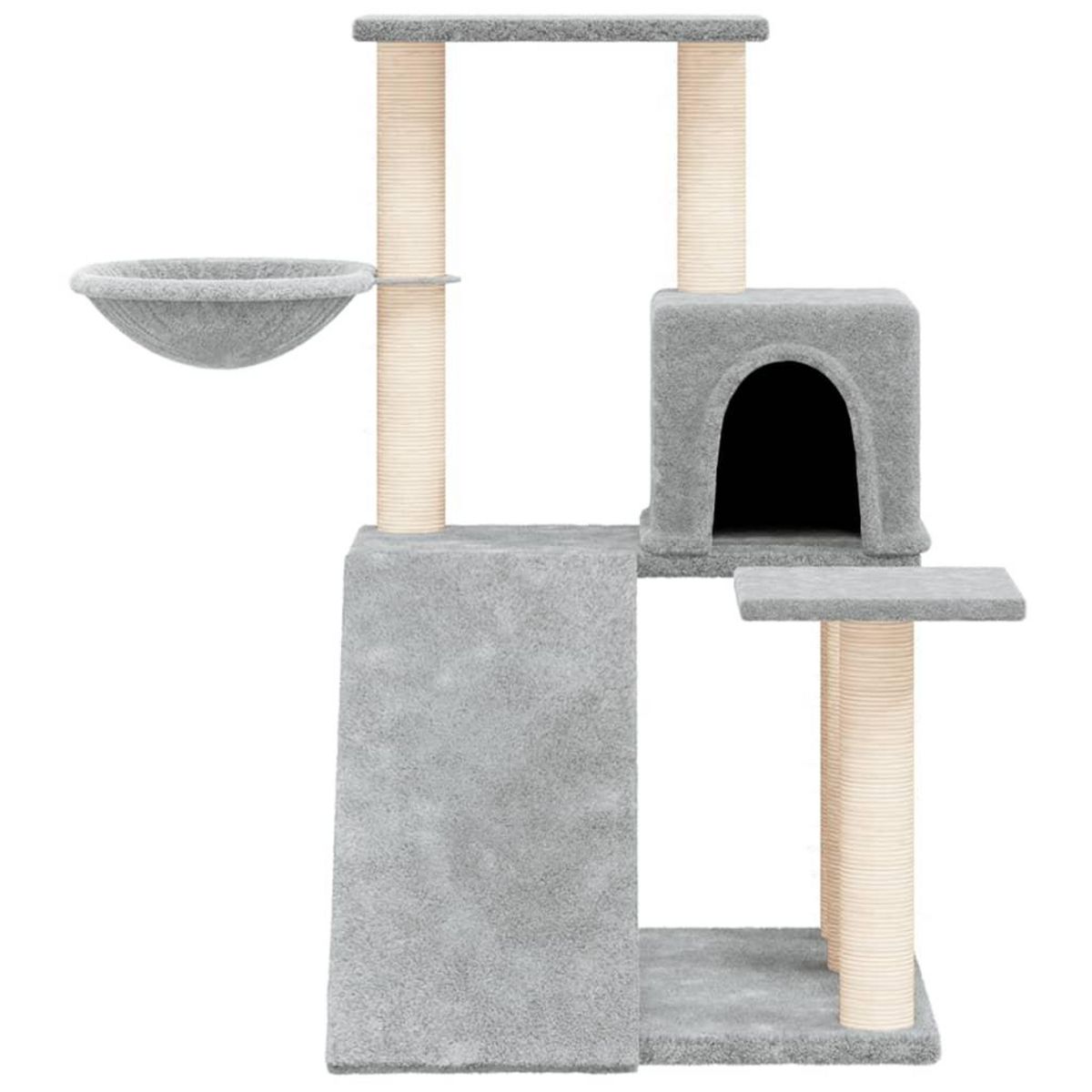 VIDAXL Arbre a chat avec griffoirs en sisal Gris clair 82 cm