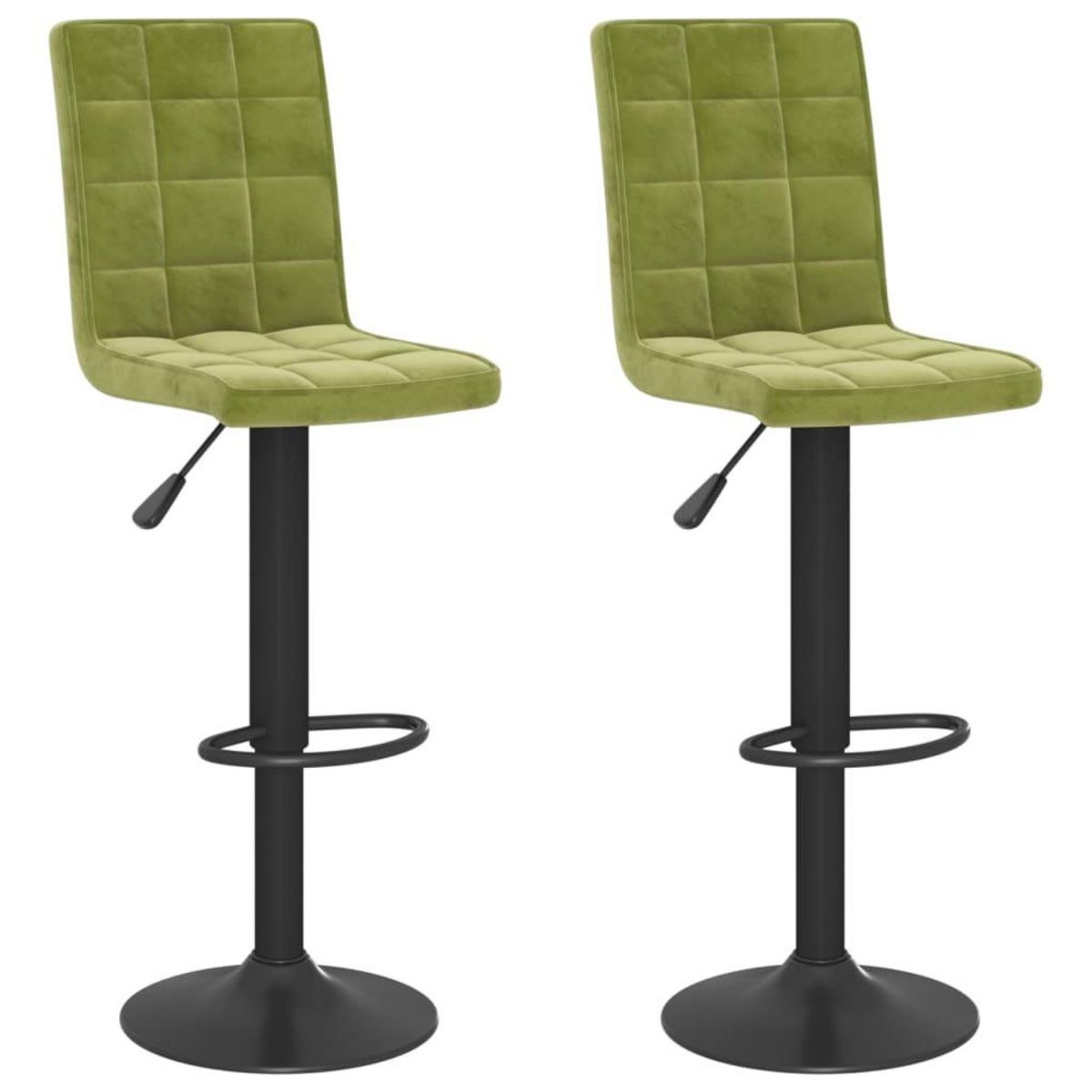 VIDAXL Tabourets de bar lot de 2 vert clair velours