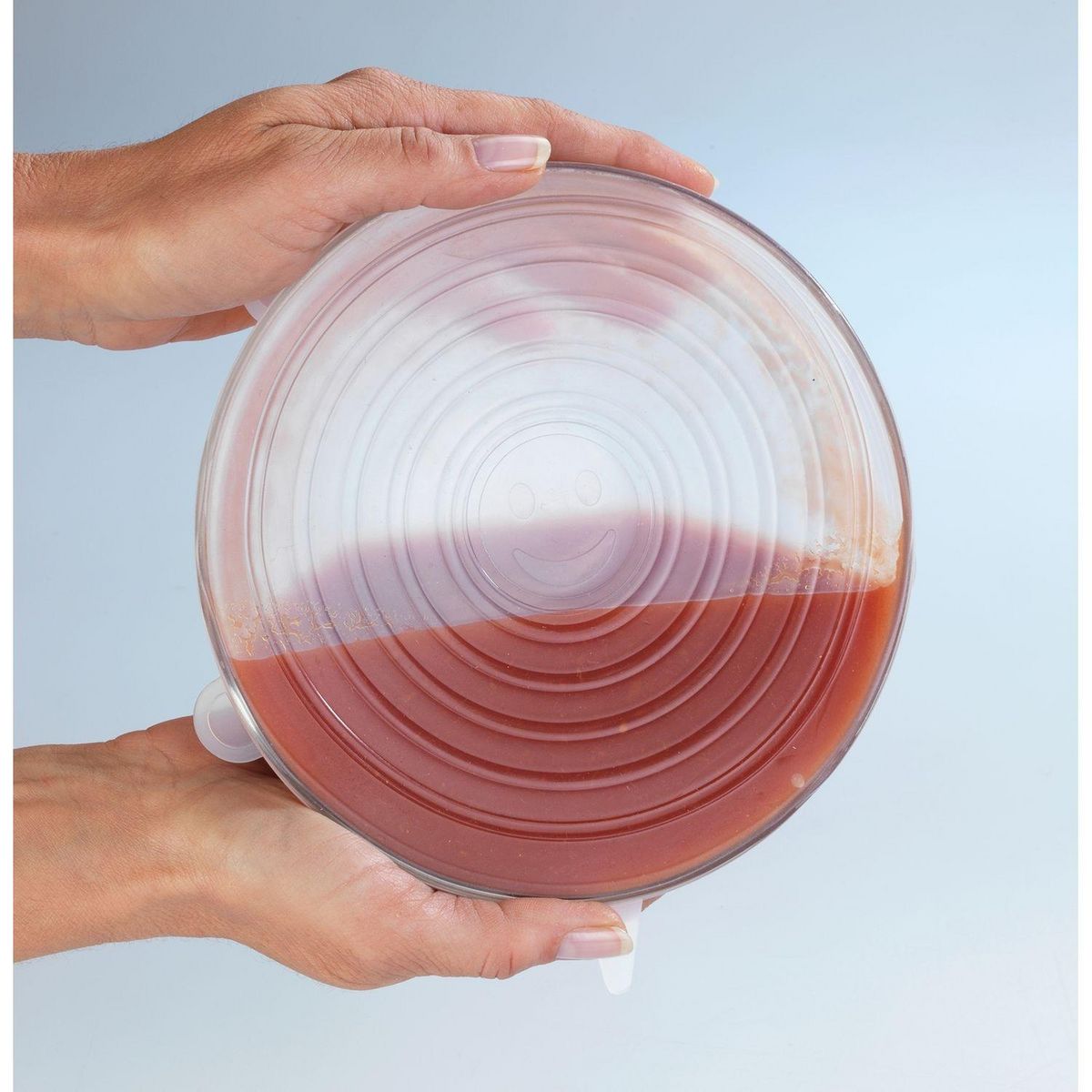 Wenko 6 Couvres-pots extensibles en silicone Stretch - Blanc