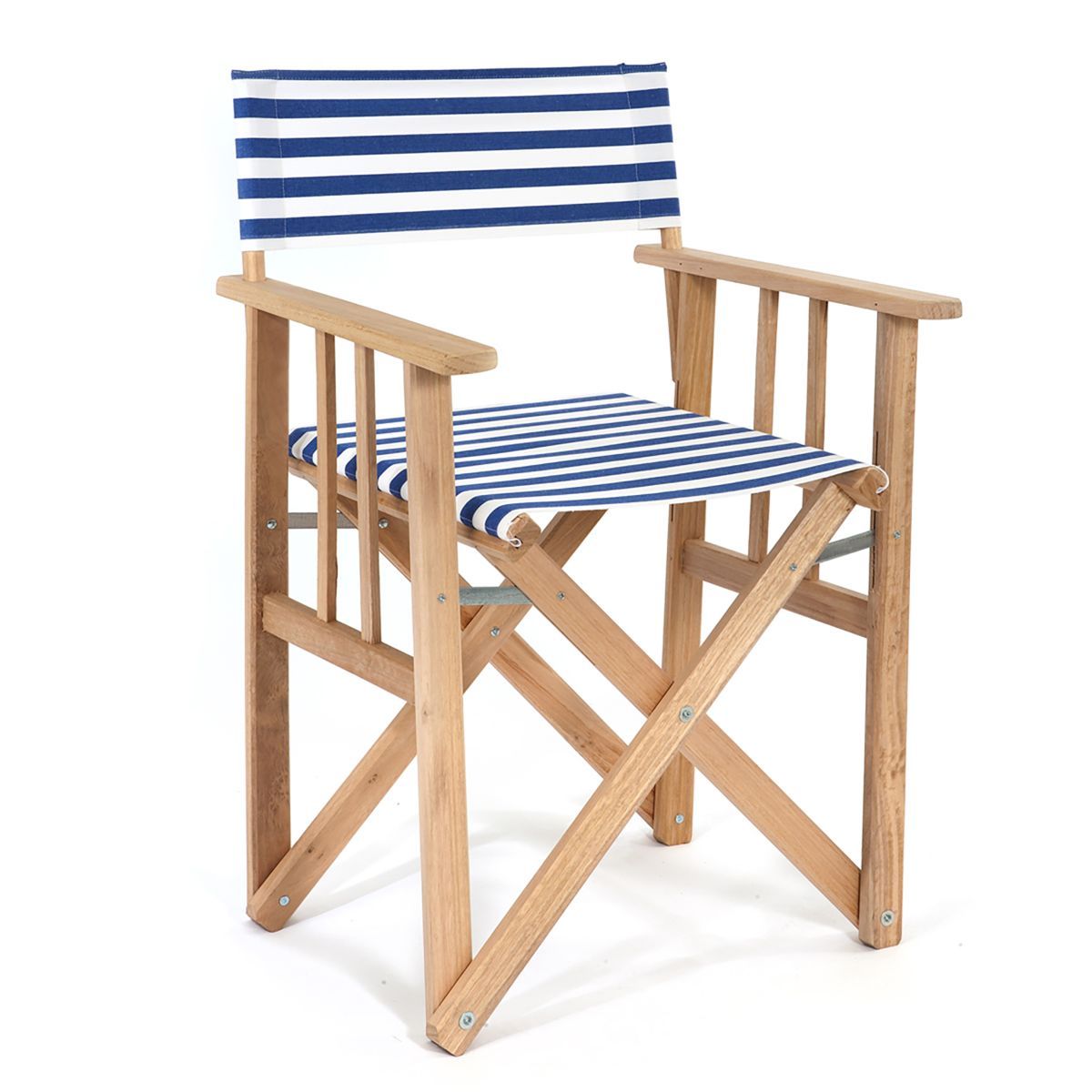 City Garden Fauteuil de jardin pliable - Bois et toile - Bleu - LONA